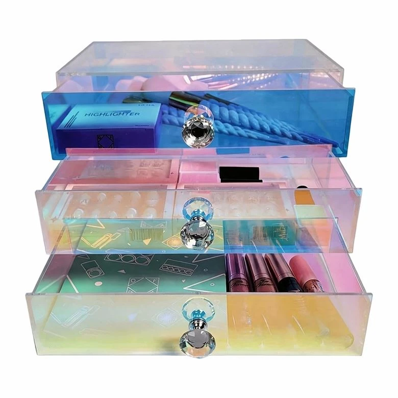 Iriserende helder acryl desktop sieraden organisator
